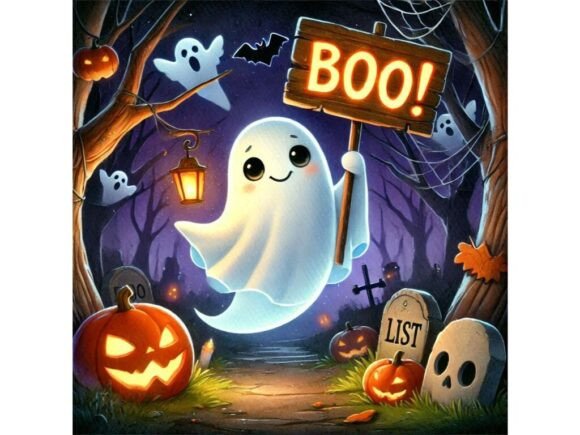 3D Adorable Ghost with a Glowing Touch