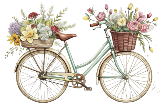 3D Bicycle with Spring Flower PNG Bundle: A Versatile Design Solution