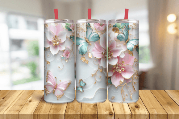 3D Butterfly Spring Garden 20 Oz Tumbler: A Unique Addition to Your Creative Workflow