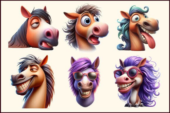 3D Funny Horse Clipart: A Versatile and Engaging Addition to Your Creative Projects