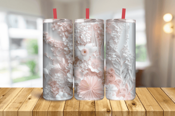3D Pink Roses Floral Tumbler Wrap 20 Oz: A Stylish Addition to Your Creative Projects