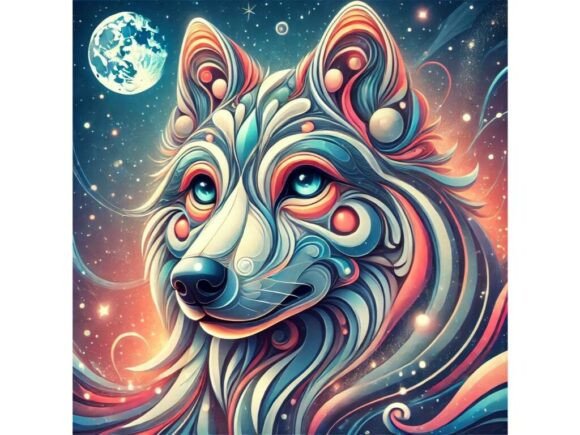 3D Wolf and Bat with Shiny Nose Clipart