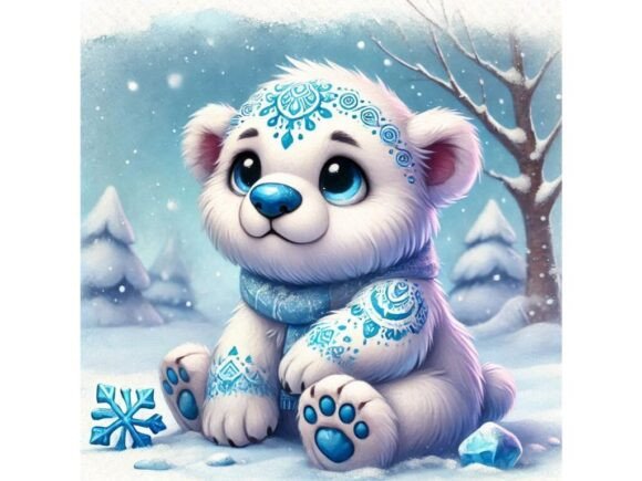 A 3D Baby Polar Bear with Icy Blue Design: A Versatile Tool for Creative Projects