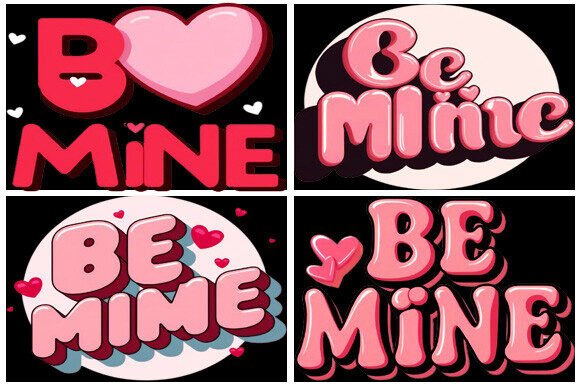 Be Mine Text 3D Bubble Letters Designs: A Creative and Versatile Tool for Your Projects