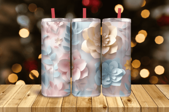 Captivating 3D Daisies Tumbler Wrap, 20 Oz