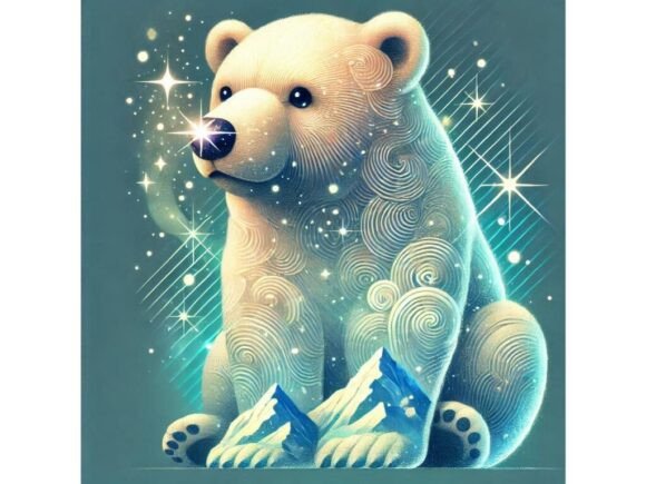 Cute 3D Polar Bear with Sparkly Nose
