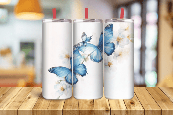 Discover the 3D Blue Flower Butterfly 20oz Tumbler Wr for Your Next Creative Project