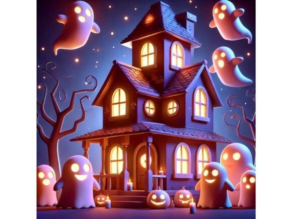 Discover the Magic of a 3D Adorable Haunted House with Frien