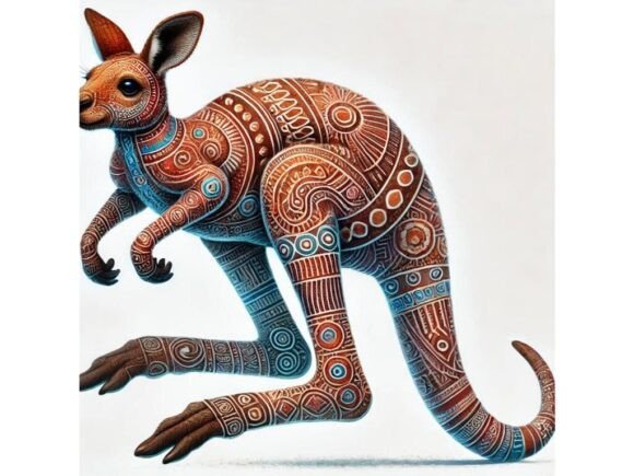 Discover the Versatile 3D Kangaroo Joey with Detailed Aboriginal Art