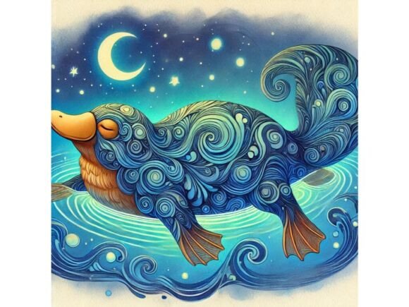 Discover the Versatility of a 3D Platypus with Swirling Water Pattern