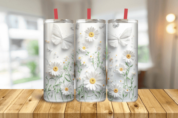Elevate Your Tumbler Designs with the 3D Butterfly Spring Garden 20oz Wrap