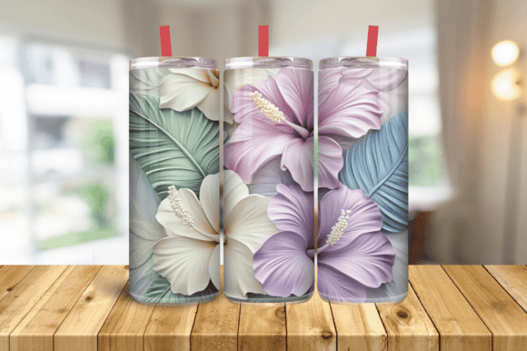 Elevate Your Tumbler Designs with the 3D Hibiscus Flower Tumbler Wrap