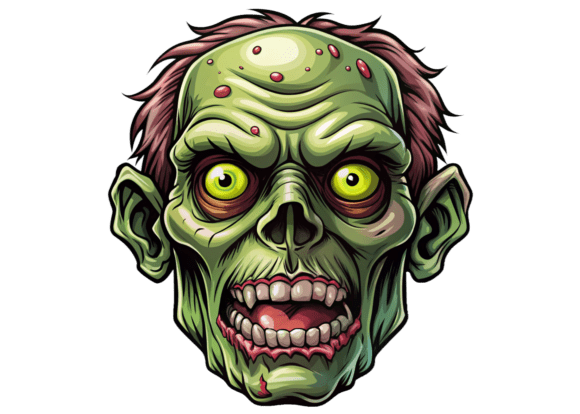 Explore the Versatile Watercolor 3D Cartoon Zombie Head 8 PNG