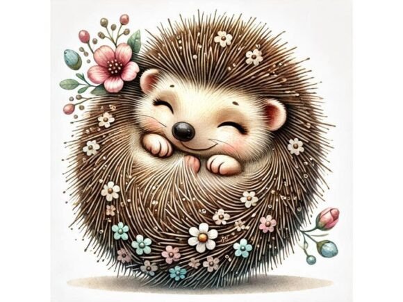 Exploring the Versatility of a 3D Baby Hedgehog with Tiny Floral Pattern