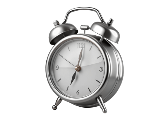 High-Quality Watercolor 3D Alarm Clock PNG