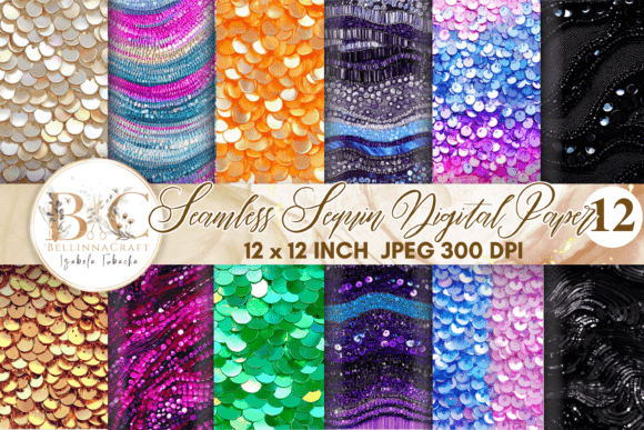 Sparkle with 3D Seamless Sequin Digital Paper