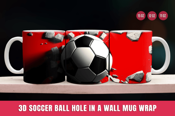 Transform Your Mug with 3D Soccer Ball Wrap