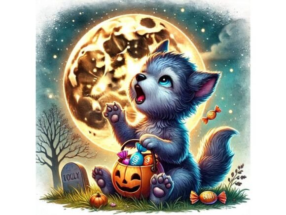 Unleash Creativity with a 3D Baby Werewolf Howling Playfully