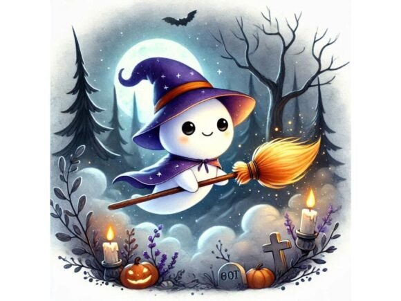 Unleash Creativity with a 3D Tiny Ghost Holding a Glowing Brooch