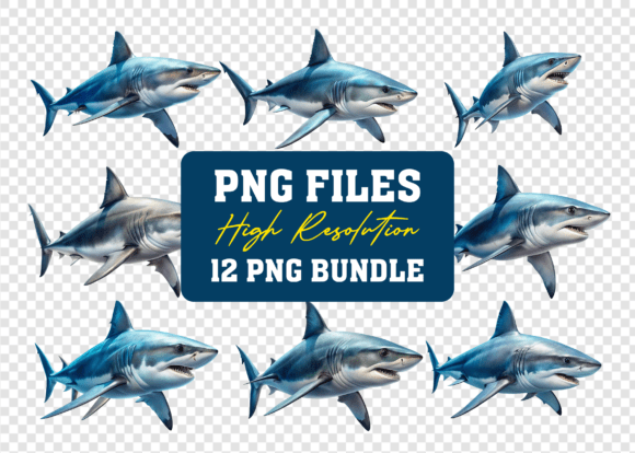 Unleash Creativity with the 3D Angry Shark Fish PNG Mega Bundle