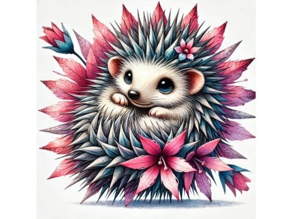 Unleashing Creativity with a 3D Hedgehog with Flowershaped Spines