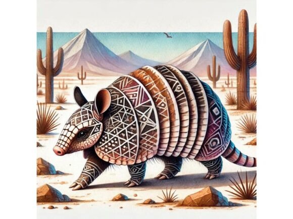 Unlock Creativity with a 3D Baby Armadillo with Geometric Design