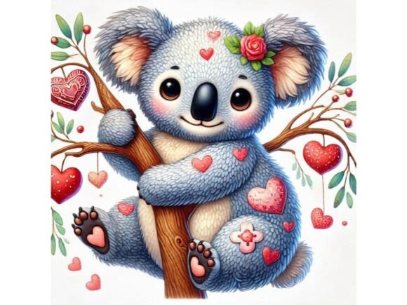 Unlock Your Creativity with a 3D Koala Bear with Heart-Shaped Designs