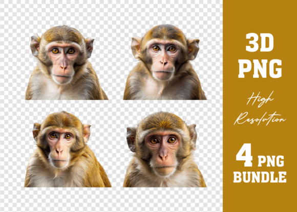 Unlock Your Creativity with the 3D Cute Monkey PNG Mega Bundle