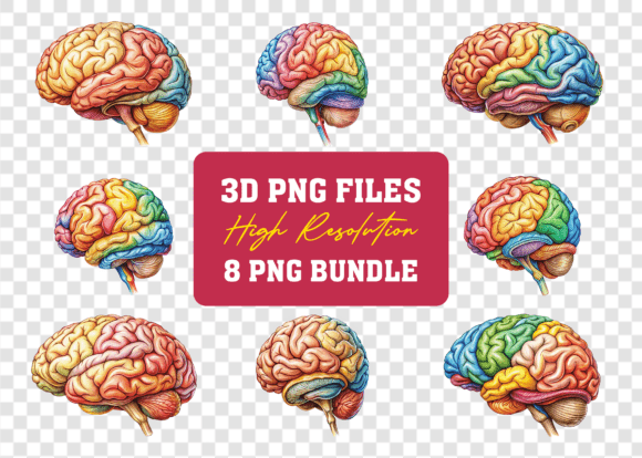 Unlock Your Creativity with the 3D PNG Human Brain Side Mega Bundle