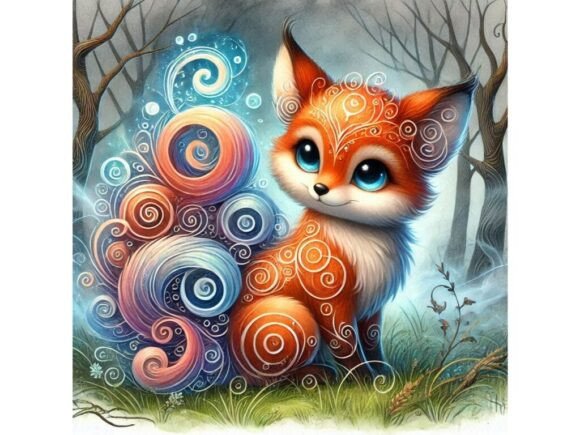 Unlocking Creativity with A 3D Baby Fox with Magical Swirling Desi
