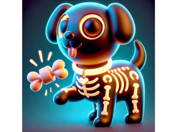 Unlocking Creativity with a 3D Little Skeleton Dog Wearing a Glo